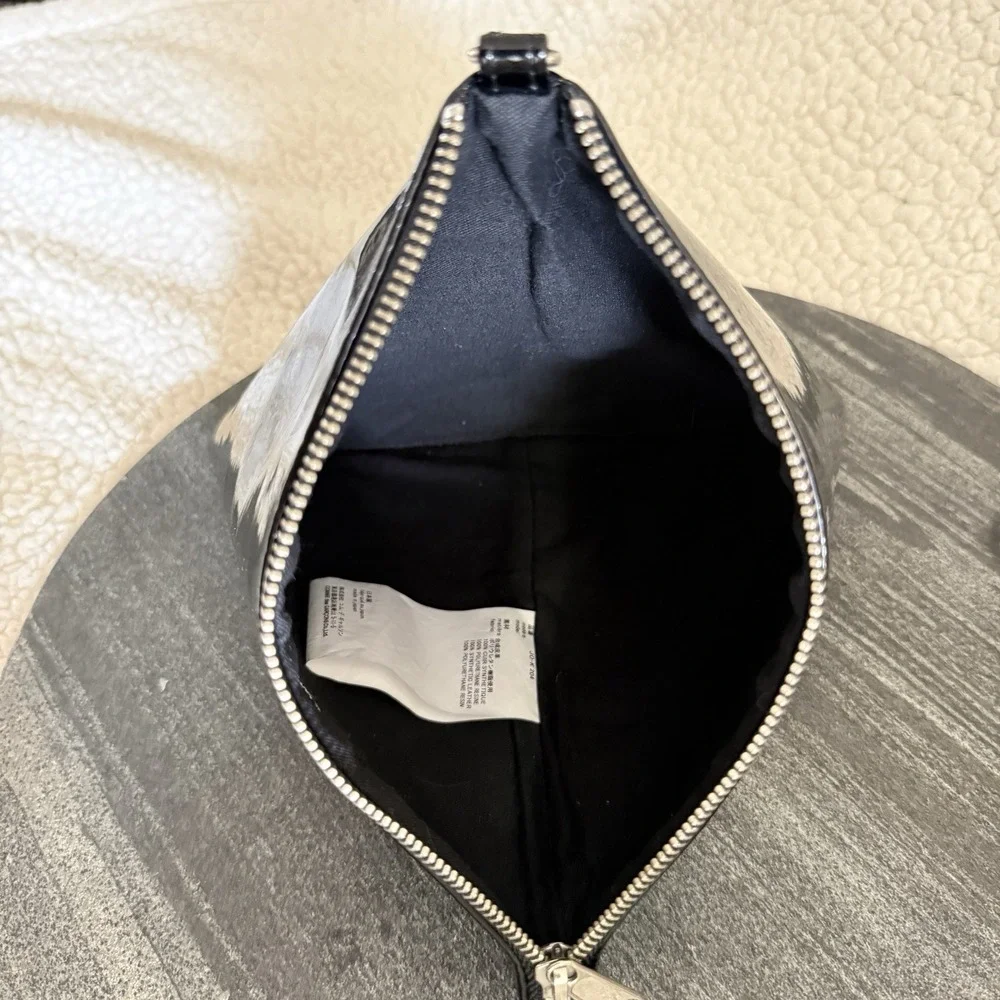 JUNYA WATANABE COMME des GARCON Pyramid Triangle Black Patent Leather Clutch Bag